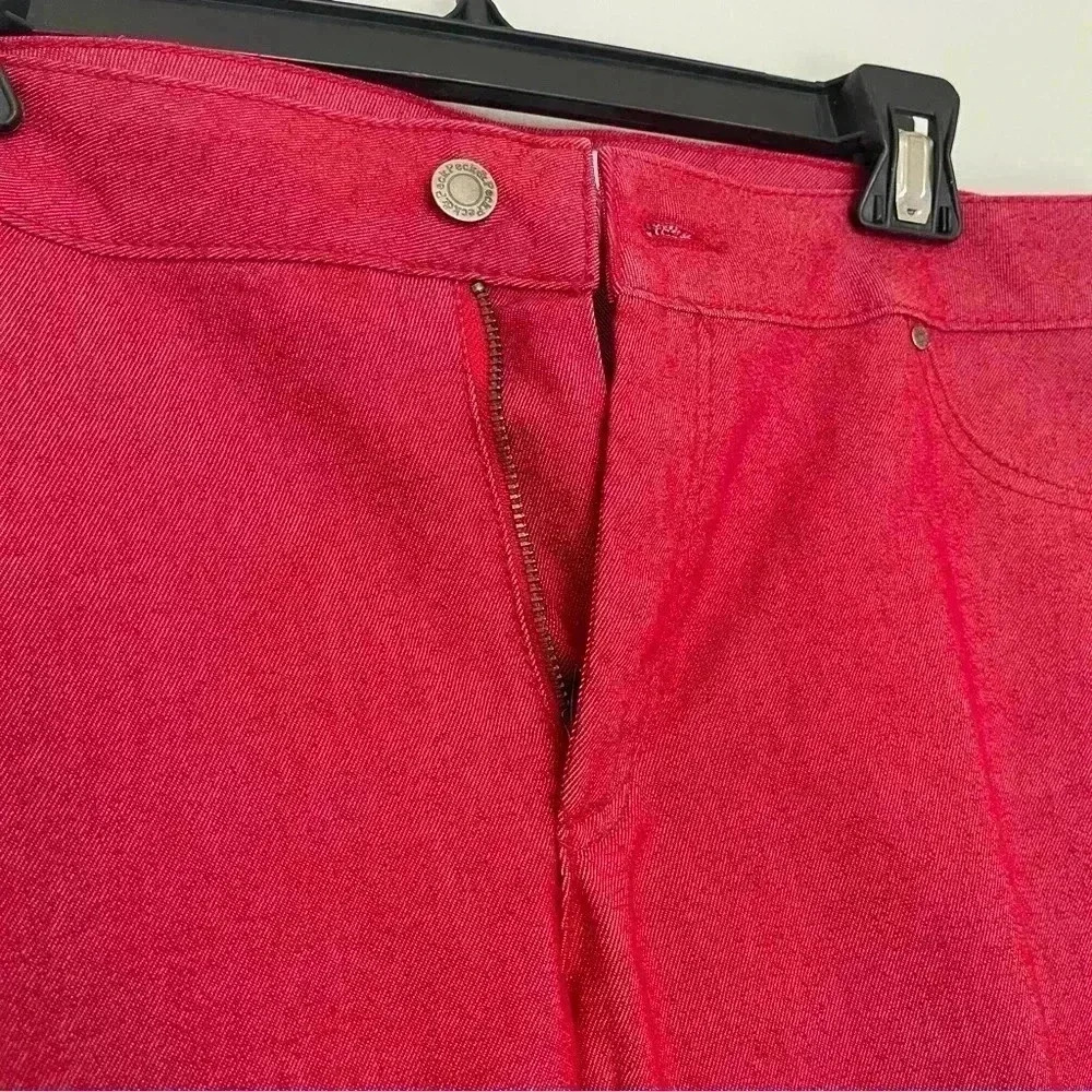 Red Denim Straight Leg Jeans - Picture 6 of 9